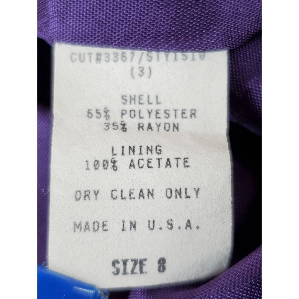 CASUAL CORNER Women's Purple Straight Skirt Sz 8 NO BELT - Picture 8 of 8